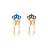 Fashion Simple Alloy Diamond Crown Tooth Stud Earrings – Stylish Gifts — 5