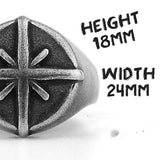 Geometric Vintage Titanium Men's Compass Ring – Gifts for Him — 4