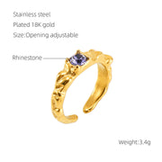 Retro Titanium Steel Moonstone Ring Hip Hop Irregular – Useful Gifts — 20