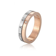 Rotatable Roman Numeral Titanium Steel Couple Ring – Gifts for Couples — 10