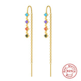 Sterling Silver Tassel Ear Wires With Diamonds – Stylish Gifts — 8