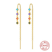Sterling Silver Tassel Ear Wires With Diamonds – Stylish Gifts — 8