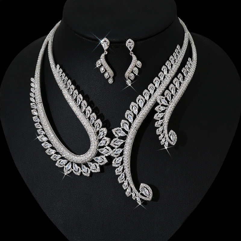INS Wind Zircon Necklace Earring Set – Jewelry Gift Ideas — 1
