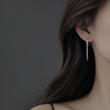 Knotted Tassel Earrings Female Sterling Silver – Gifts for Her — 1
