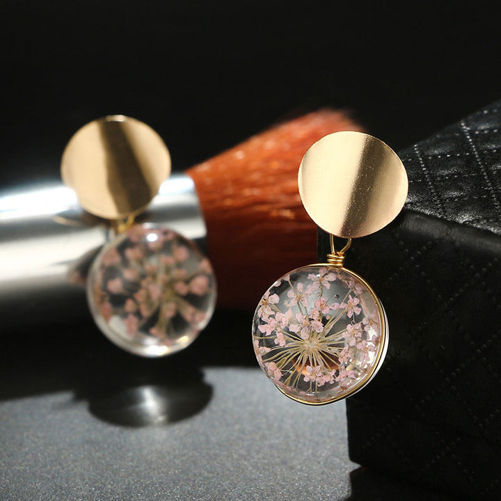 Korean Style Glass Ball Gypsophila Earrings – Stylish Gifts — 1