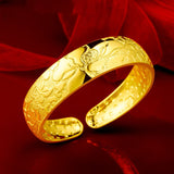 Wedding Ornament Wide Gold Plated Bracelet – Jewelry Gift Ideas — 2
