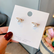 925 Silver Needle Pearl Earrings European – Thoughtful Gifts — 13