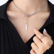 Square Strip Pendant Stainless Steel Necklace – Jewelry Gift Ideas — 4