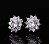 Mosang Couple Sun Flower Earrings Single Diamond – Gifts for Couples — 3
