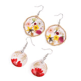 Gold Flower Drop Glue Dried Flower Earrings – Stylish Gifts — 5