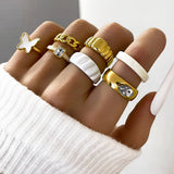 Fashion OL Pearl Ring Three Piece Set – Stylish Gifts — 9