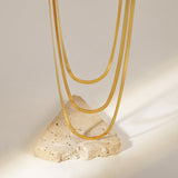 Geometric 18K Gold Plated 3mm Snake Chain Layer – Jewelry Gift Ideas — 3
