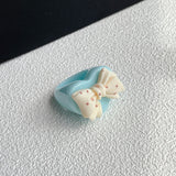 Cute Acrylic Dot Bow-knot Charm Heart Ring – Jewelry Gift Ideas — 3