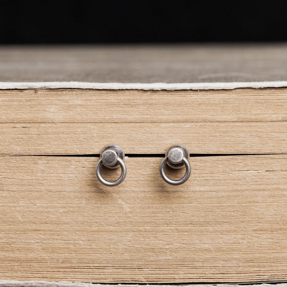 Sterling Silver Stud Earrings Pull Knocker – Gift Ideas — 1