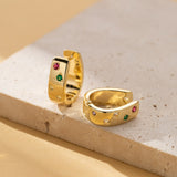 Personalized Multi-color Square Zircon Earrings – Surprise Gifts — 4