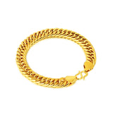 Gold Double Buckle Flat Chain Solid Necklace – Jewelry Gift Ideas — 7