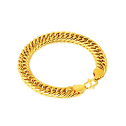 Gold Double Buckle Flat Chain Solid Necklace – Jewelry Gift Ideas — 7