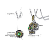 Titanium Steel Ghost Head Pendant Men's Green Eye – Jewelry Gift Ideas — 10
