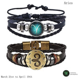 Men's Leather Personality Vintage Zodiac Bracelet – Jewelry Gift Ideas — 6