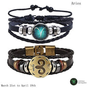 Men's Leather Personality Vintage Zodiac Bracelet – Jewelry Gift Ideas — 6