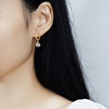 S925 Sterling Silver Earrings Ear Button Pearl – Gift Ideas — 4