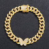 Personality Full Diamond Butterfly Accessories Cuban – Stylish Gifts — 3