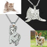 Silver Set Cat And Dog Photo Pet Necklace Name – Jewelry Gift Ideas — 1