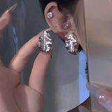 Metal Three-dimensional Leaf-shapepd Stud Earrings – Gifts for Her — 4