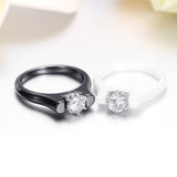 Fashion Ceramic Titanium Steel Inlaid Zirconium Ring – Stylish Gifts — 2