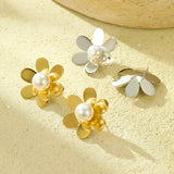 Flower Pearl-studded Earrings Cold Wind – Surprise Gifts — 4