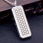 Square Essential Oil Necklace Openable Silver – Jewelry Gift Ideas — 10