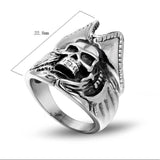 Old Devil Skull Titanium Steel Ring – Everyday Gifts — 6