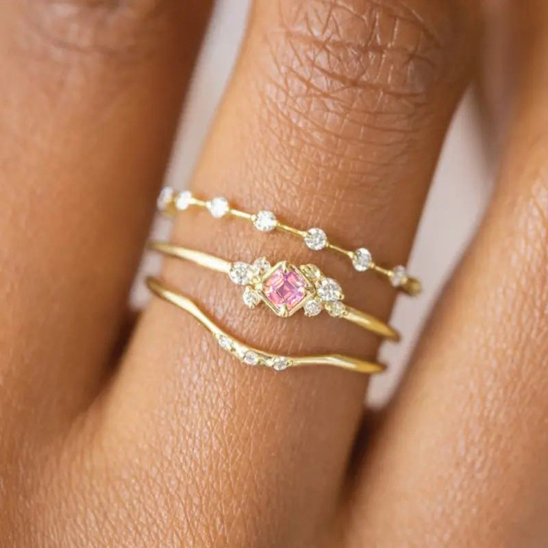 Three-piece Ring Set Sweet Ring Female – Gifts for Her — 1