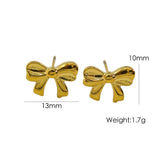 Bow Stainless Steel 14K Gold Earrings Necklace – Jewelry Gift Ideas — 16