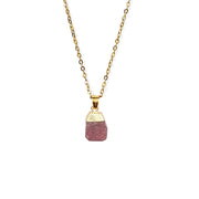 Cut Natural Necklace With Original Stone Pendant – Jewelry Gift Ideas — 12