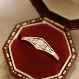 Simple Fashion Square Diamond Golden Ring Creative – Stylish Gifts — 5