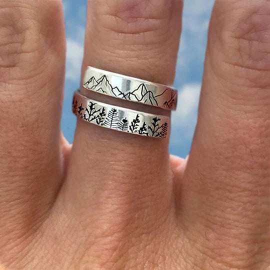 Alpine And Cedar Open Ring Forest Lover Ring – Gifts for Couples — 1