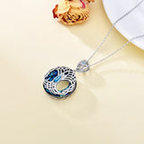 Celtic Tree Of Life Pendant Necklace Blue Circle – Jewelry Gift Ideas — 2