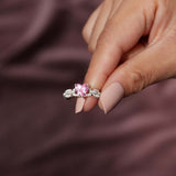 Heart Link S925 Silver Fashion Peach Heart Zircon Ring – Stylish Gifts — 5