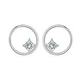 S925 Sterling Silver Circle Hollow Diamond Stud Earrings – Gift Ideas — 3