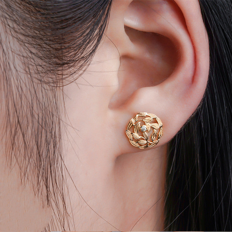 14K Gold Plated Ladies Earrings Light Luxury – Holiday Gift Ideas — 1
