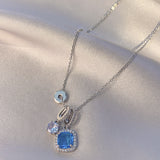 Women's Super Shiny Blue Zircon Necklace Niche – Jewelry Gift Ideas — 4