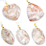 Natural Mexican Agate Pendant Leaf Shaped Love – Jewelry Gift Ideas — 6