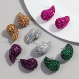 Fashion And Fully-jewelled Metal Stud Earrings – Stylish Gifts — 5