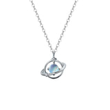 Sterling Silver Moonstone Planet Necklace Female – Jewelry Gift Ideas — 3