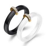 Ceramic Microset Zircon Black And White Ring – Birthday Gifts — 4