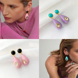 High-grade 925 Color Water Drop Silver Stud Earrings – Birthday Gifts — 1