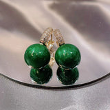 Women's Fashion Temperament Green Large Pearl Earrings – Stylish Gifts — 6