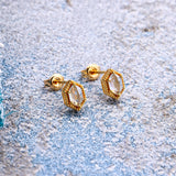 Small And Simple Retro Sky Blue Topaz Stud Earrings – Gifts for Her — 5