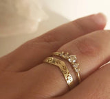 Simple Diamond V-shaped Wreath Ring – Everyday Gifts — 3